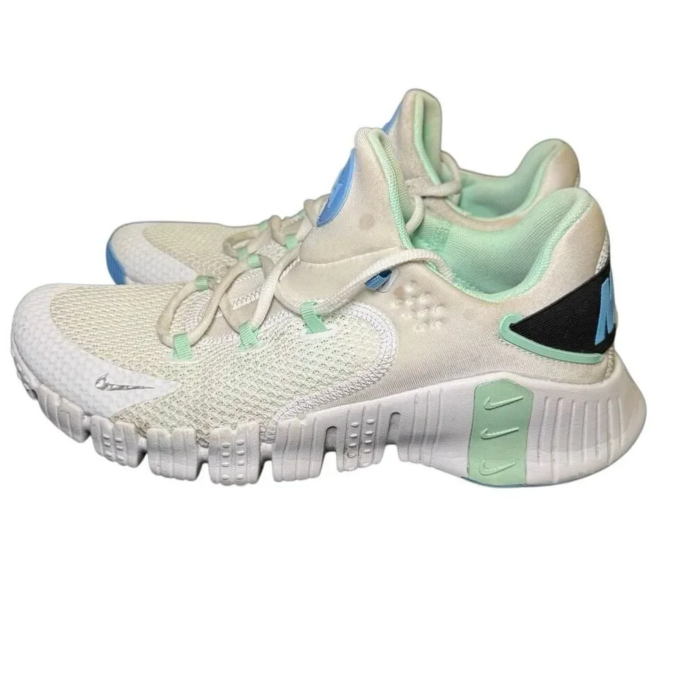 Nike Free Metcon 5 Womens Training Shoes White Blue Mint CZ0596-100 Size 10.5
